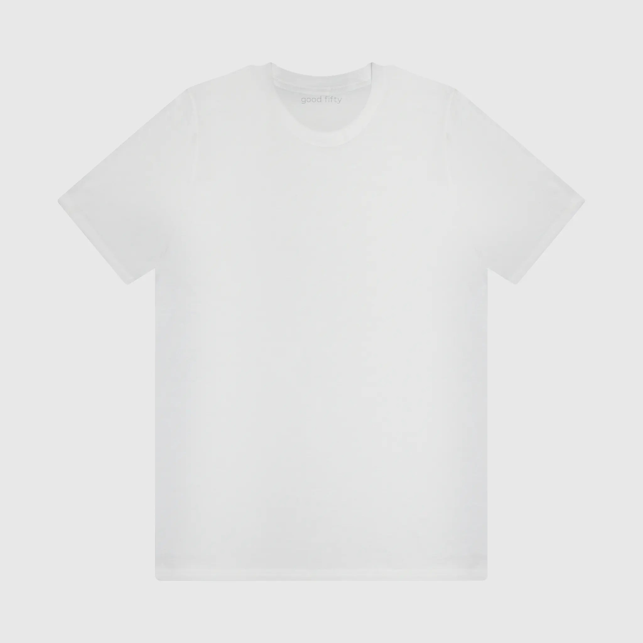 Men's white regular tee made from 100% organic cotton, offering comfort, durability, and sustainability.